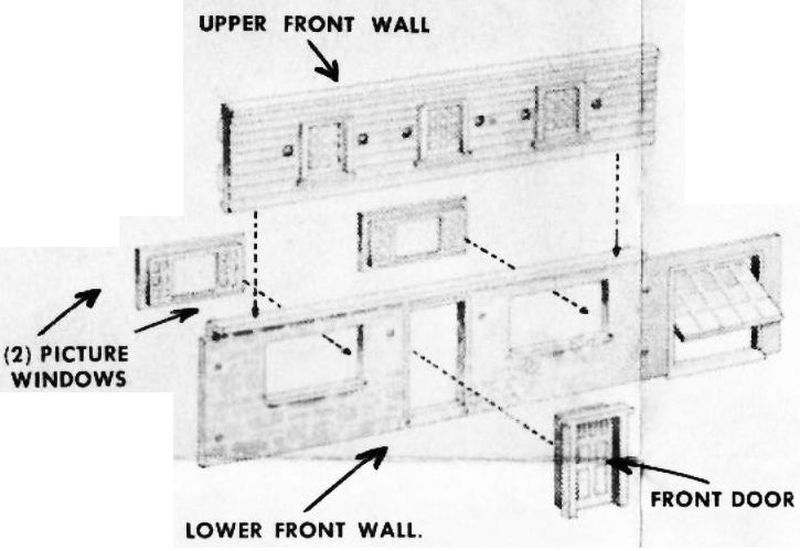 Figure #2 Colonial House Picture Windows Front Door Walls