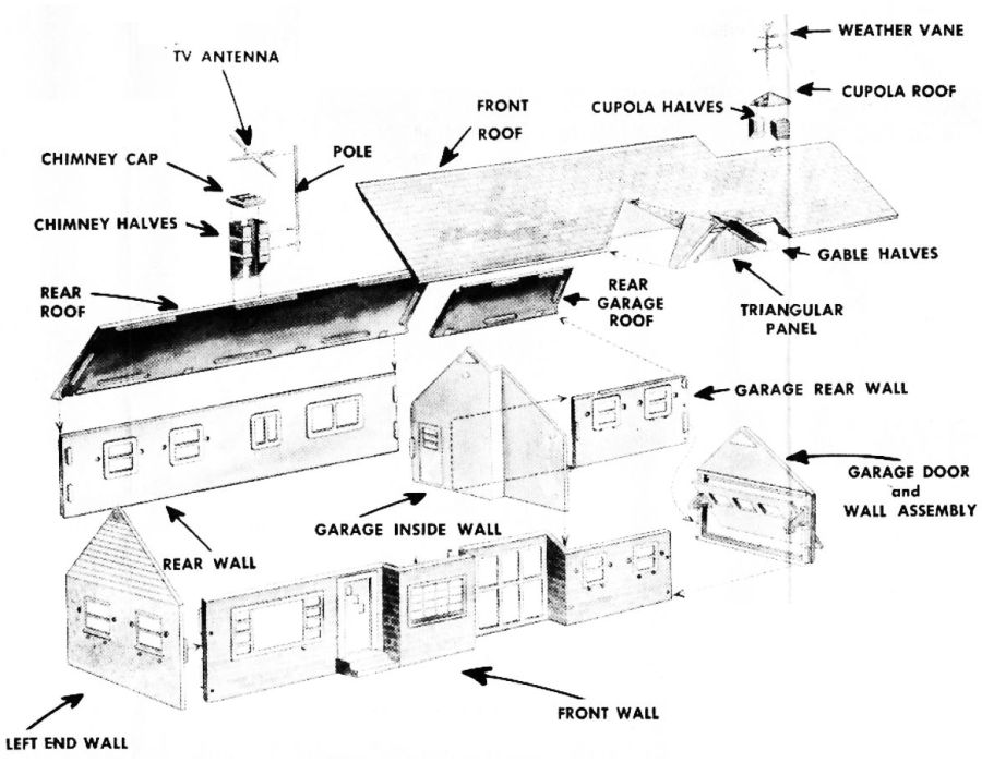 Figure #3 Ranch House Chimney Sides Top Cap Furnace Room Walls Door