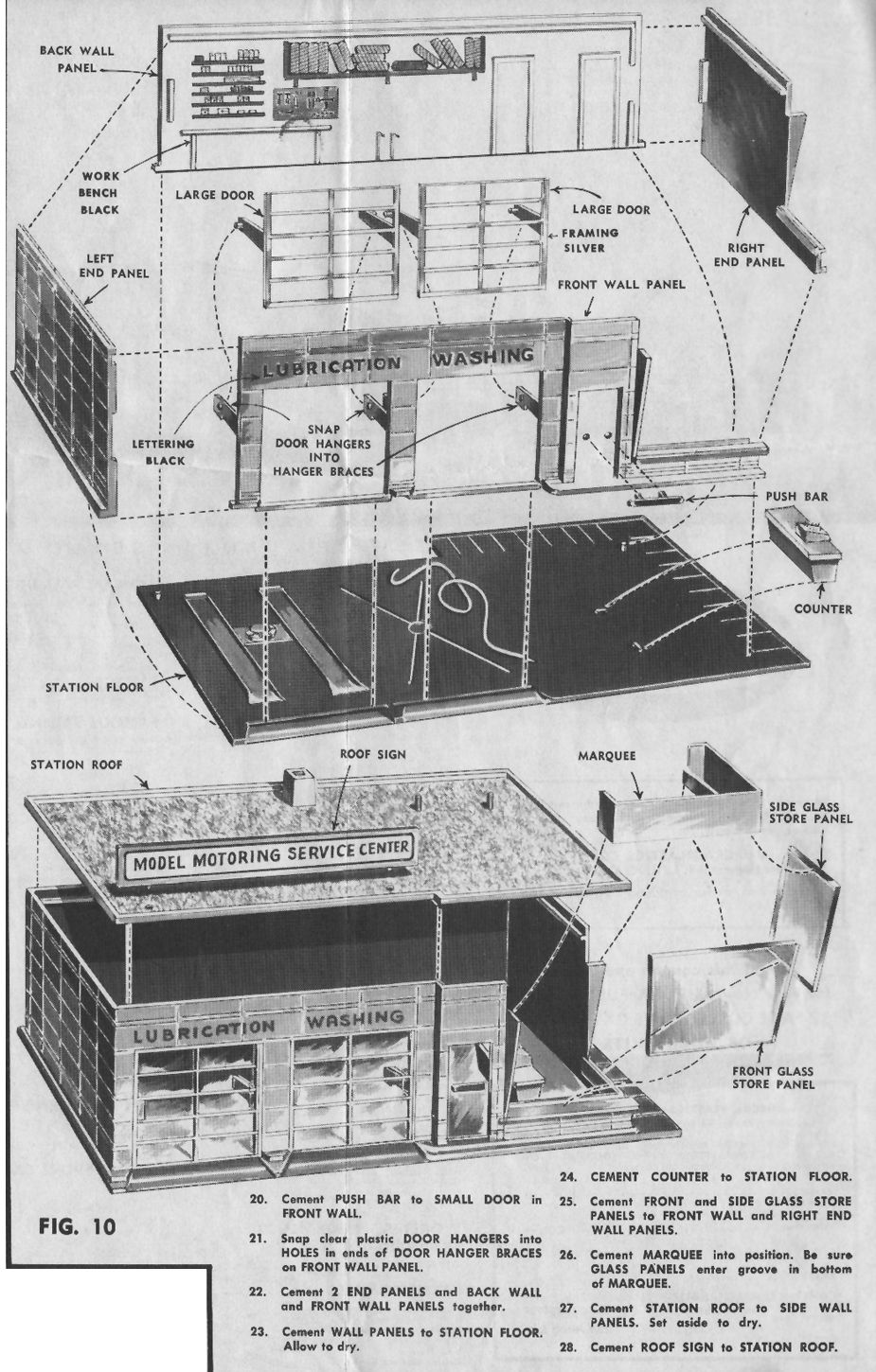 Aurora Model Motoring HO Gas Station Kit 658
