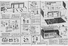 1961 Aurora Model Motoring HO Gas Station #658 Instruction Sheet