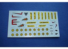 Aurora Model Motoring TJET Decal Sheet - Later Version Thicker Outline