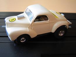 Aurora Model Motoring White Ford Willys Coupe TJet Slot Car