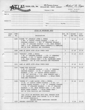 Atlas 1962 Slot Car Flyer Page One