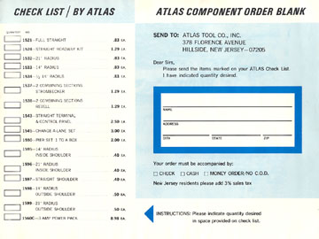 Atlas 1966 Slot Car Road Course Layout Manual Page Twenty One