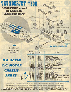 1963 Aurora Model Motoring Thunderjet 500 Service Manual Page 10