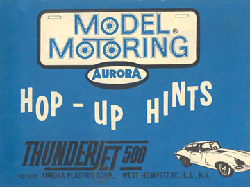 1964 Aurora Model Motoring Thunderjet 500 Hop Up Hints Front Cover