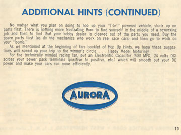 1964 Aurora Model Motoring Thunderjet 500 Hop Up Hints Page 10