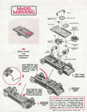 1963 Aurora Super Model Motoring Thunderjet 500 Service Manual Page 05