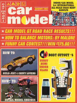 Car Model August 1967 Vintage Slot Car Racing Magazine