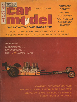 Car Model August 1969 Vintage Slot Car Racing Magazine